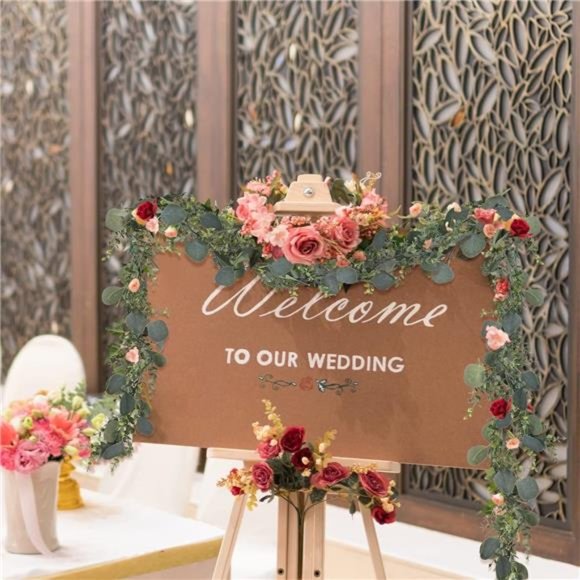 5pcs 5.5ft Artificial Eucalyptus Garland Fake Silver Dollar Eucalyptus Greenery - Picture 6 of 6